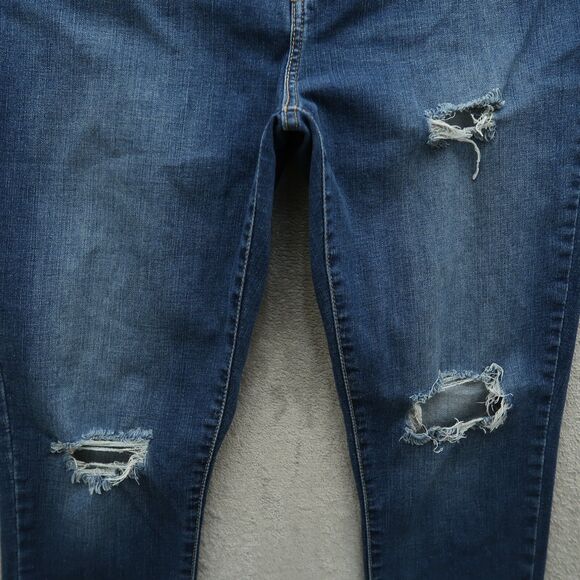 Levi's 720 Jeans Women's 34 Blue High-Rise Super Skinny 29" Inseam Distressed - Picture 12 of 16